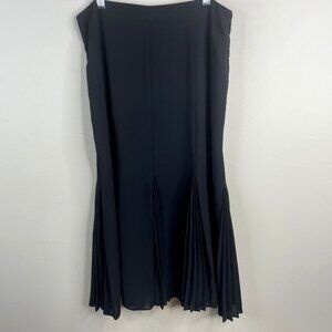 Dana Buchman Womens Chiffon Pleated Midi Skirt 6 Elegant Feminine Neutral Party